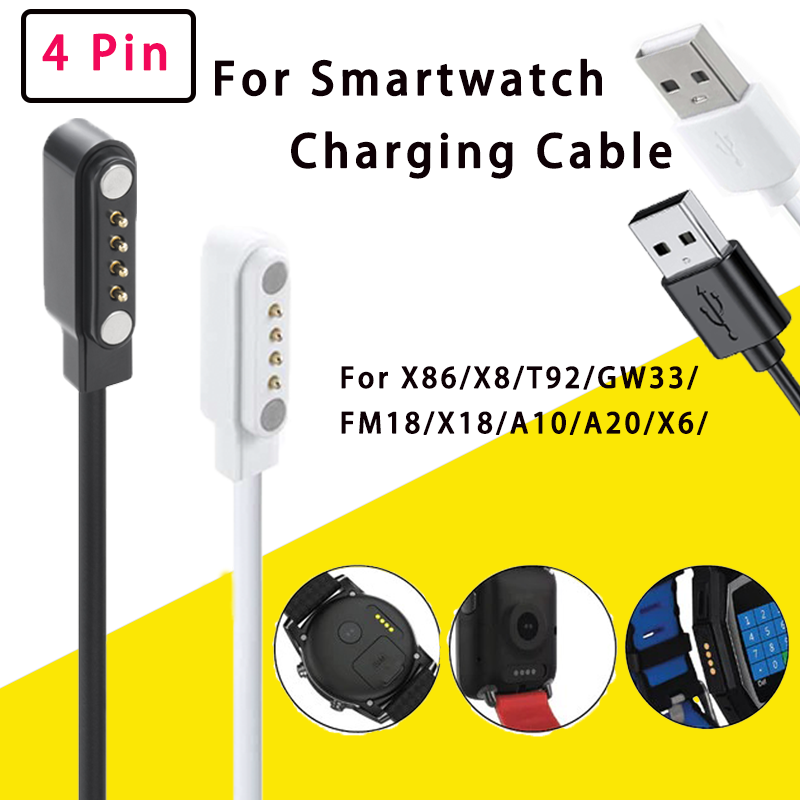 Smartwatch X18 - 4-pinowy magnetyczny kabel USB do ładowania