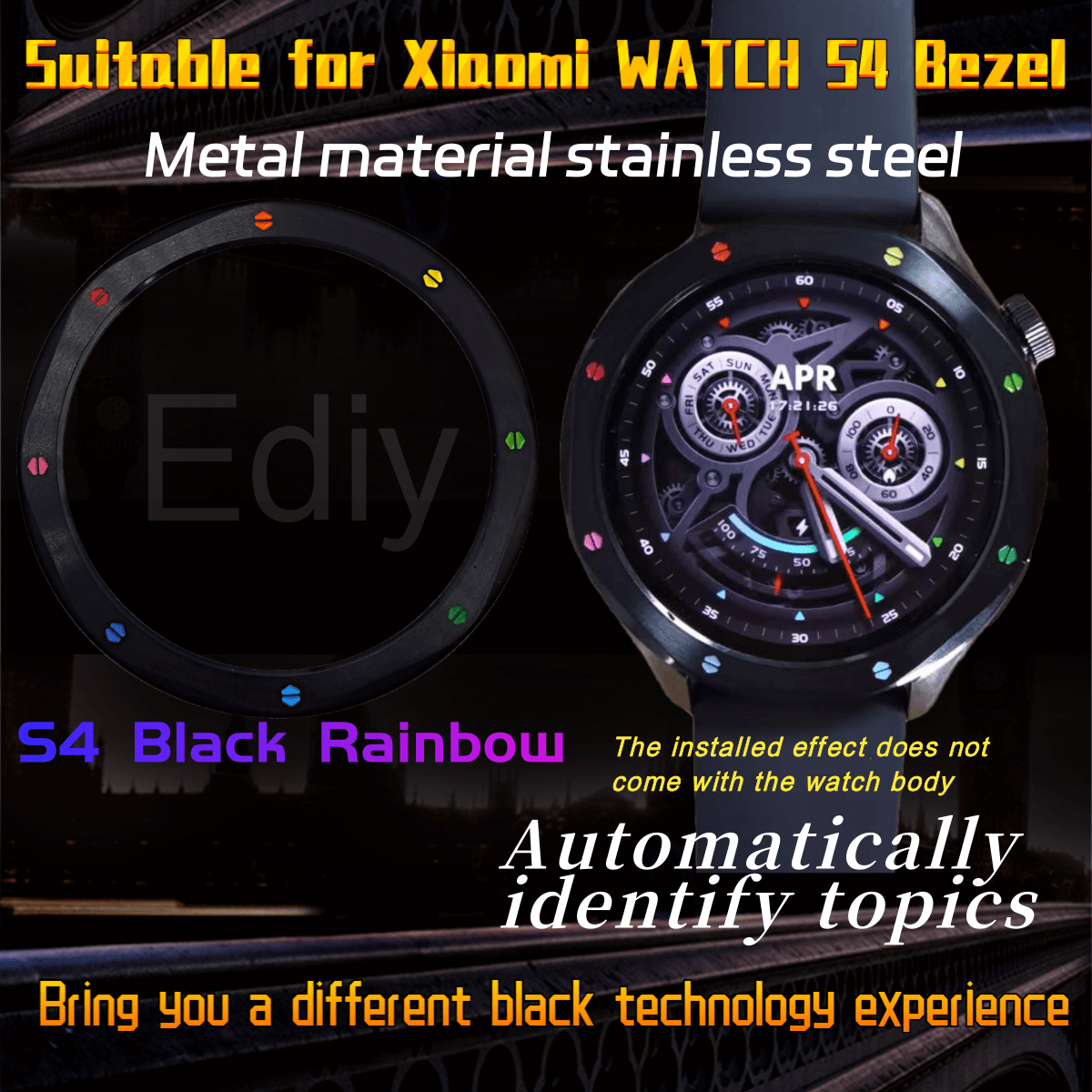 Xiaomi Smartwatch S3 Accessories - Metalowa ramka zegarka, obudowa zegarka, folia