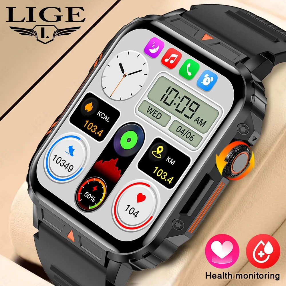 Smartwatch X12 - LIGE Smartwatch 1.95 Cal ekran zegarki
