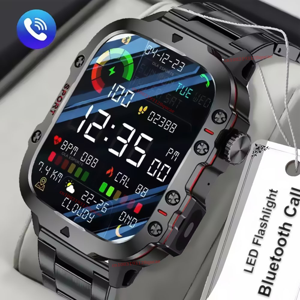 Smartwatch X12 - Nowy wojskowy smartwatch męski 2026 IP67