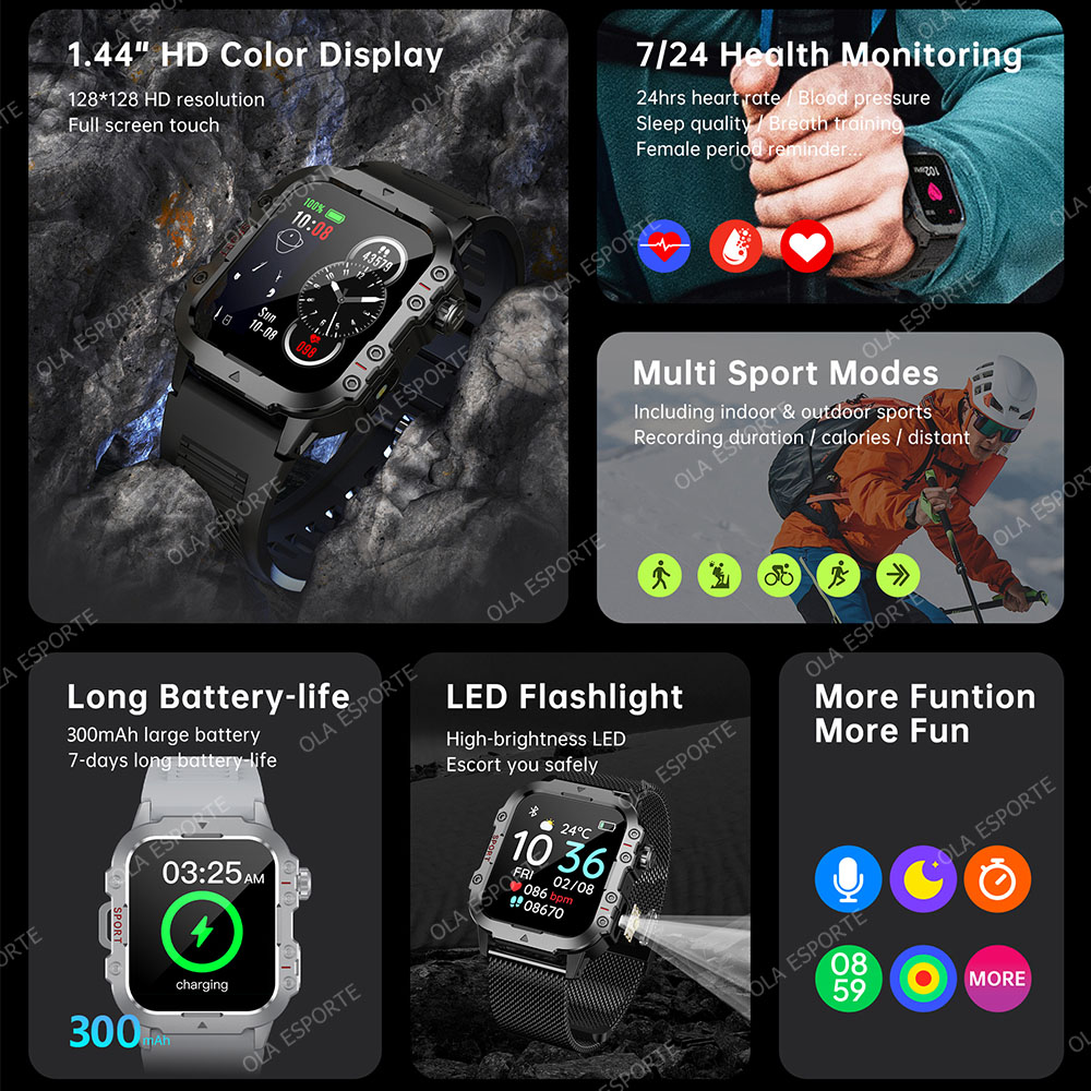 2026 Nowy Wytrzymały Wojskowy  – Smartwatch X12 recenzja i cena